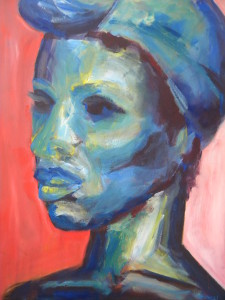 Schilderij Vrouw in het Blauw